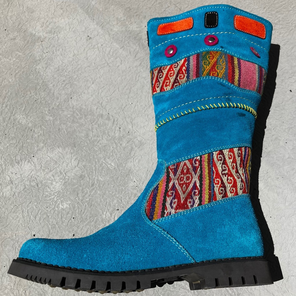 Handmade suede boots from Peru